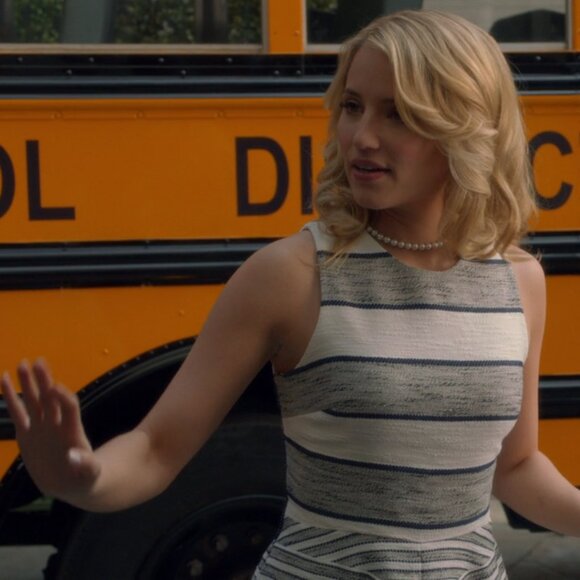 3.1 Phillip Lim Chevron Detail Full Skirt Dress ASO Quinn Fabray - Picture 13 of 15